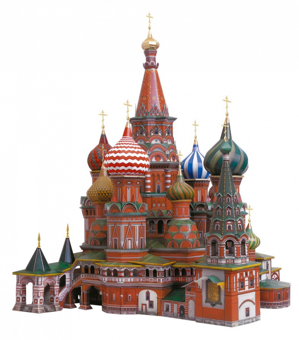 Сборная модель из картона. Собор Василия Блаженного.