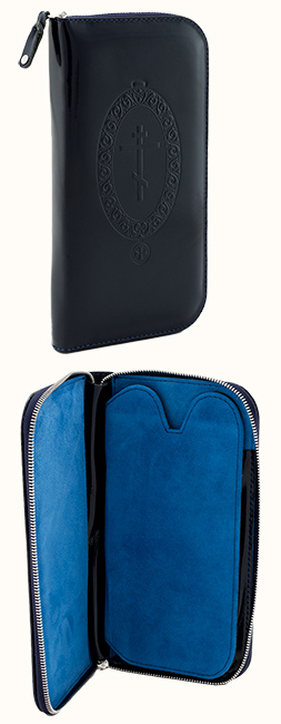 Футляр для наперстного креста кожаный подарочный большой, молния металлическая ФК-3 (СПб)