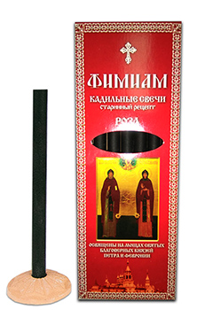 Кадильные свечи для домашнего каждения "Фимиам" бол. РОЗА икона Петр и Февронья