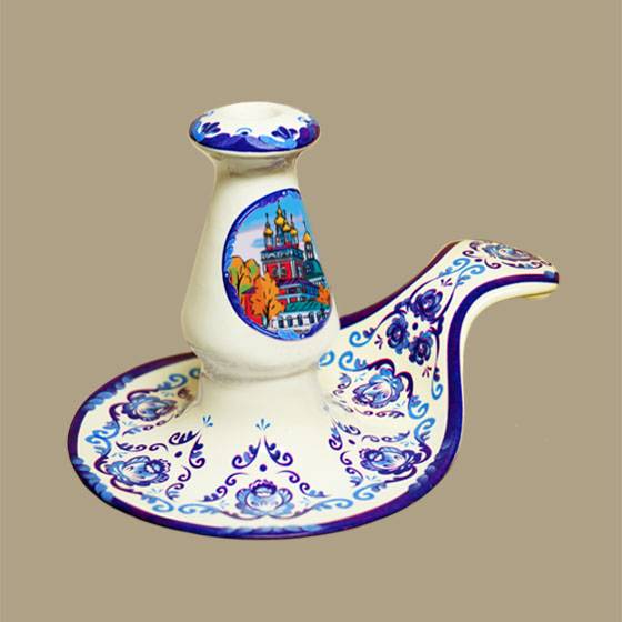 Подсвечник на блюдце большой (в ассортименте) (уценка)