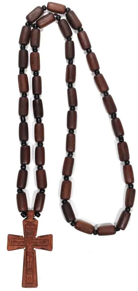 Крест на бусах САМШИТ (Грузия) (уценка)