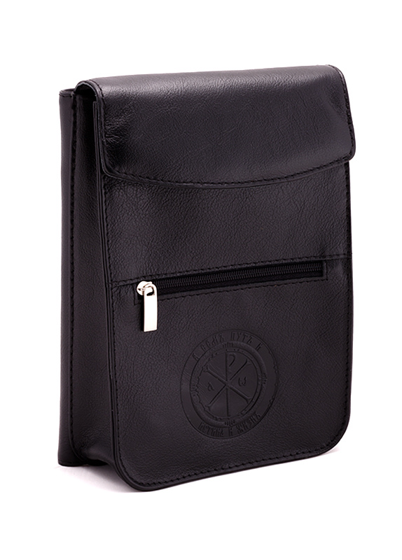 Сумка паломника нагрудная кожаная с большим разворотным карманом, СПК-2 (СПб)