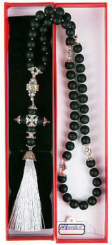 Четки из натурального камня Шунгит d=10 мм, 50 зёрен в подарочной упаковке