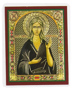 Икона ламинированная Преподобная Мария Египетская (молитва на оборотной стороне)