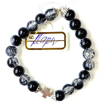 Четки-браслет из натурального камня САХАРНЫЙ КВАРЦ d=8 мм, 20 зерен