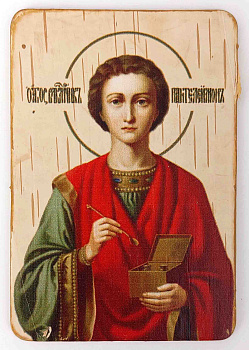 Икона береста Пантелеймон