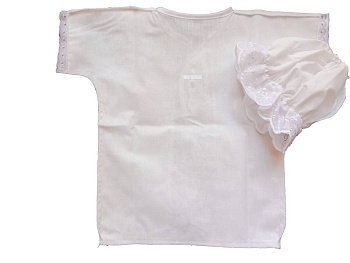 Крестильный набор для девочки: распашонка, чепчик (бязь) до 9 месяцев К-5