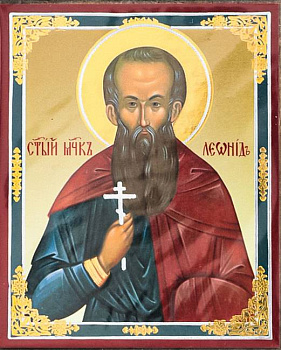 Икона на планшете Святой мученик Леонид 