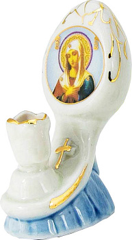 Подсвечник, один лик,"Яйцо", золото (фарфор)