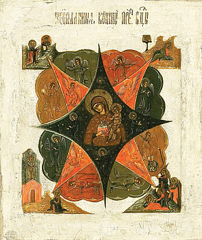 Икона на левкасе Богородица Неопалимая Купина