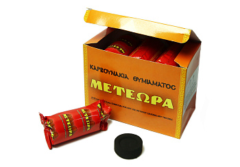 Уголь "Метеора" диаметр 40 мм, экологический, быстровозгораемый (12 упаковок по 5 таблеток)