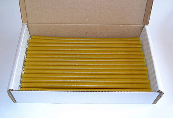 Свечи церковные восковые алтарные ручной работы, в коробке 44 шт