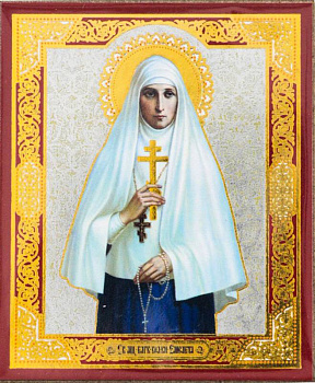 Икона на планшете святая преподобномученица великая княгиня Елисавета   6 х  9 см