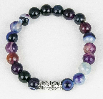 Четки Агат (d - 8 мм) 20 зерен 90 Псалом в металлической тубе