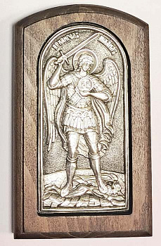 Икона Гальваника на дереве МАЛАЯ Архистратиг Михаил (арка ) 12 х 7 см