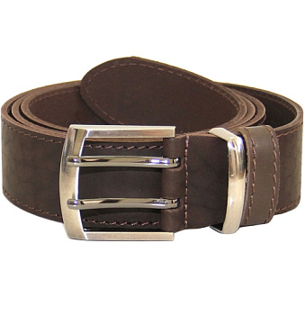 Ремень мужской кожаный с молитвой снаружи двухшпиньковая пряжка, 40 мм