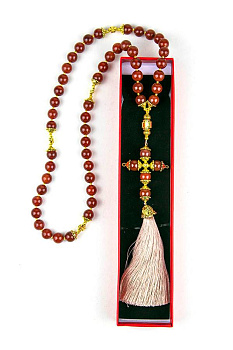 Четки из натурального камня d=10 мм, 50 зёрен в подарочной упаковке