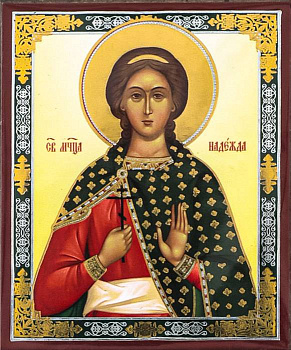 Икона на планшете Святая мученица Надежда   6 х  9 см