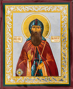 Икона на планшете Преподобный Афанасий Высоцкий, Младший, Серпуховский чудотворец   6 х  9 см