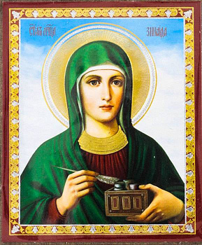 Икона на планшете святая мученица Зинаида   6 х  9 см