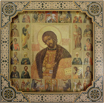 Икона Александр Невский в рамке под стеклом