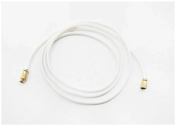 Гайтан (шнурок) для крестика хлопковый 60 см с замком, белый, гладкий (1 штука)