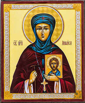 Икона на планшете преподобная  Анфиса   6 х  9 см