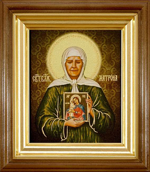 Икона холст малая Матрона Московская, в киоте