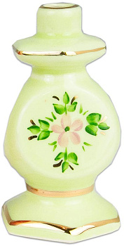 Подсвечник "Грани" керамический зеленый 