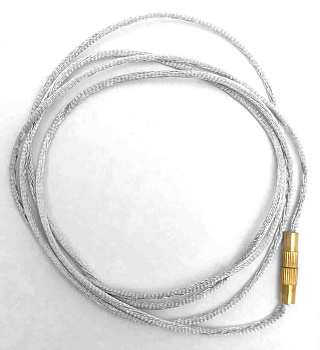 Гайтан (шнурок) для крестика 60 см шелковый серебряный с замком (1 штука)