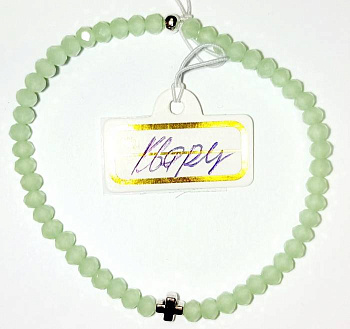 Четки-браслет из натурального камня Кварц цвет МЯТА d=4 мм, 50 зерен