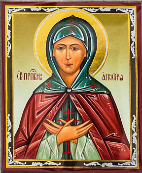 Икона на планшете преподобная Аполлинария   6 х  9 см