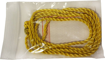 Гайтан кручёный шёлковый золото С БУСИНОЙ (50-75 см)