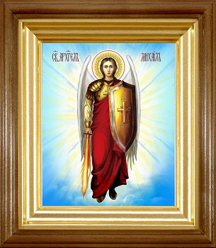 Икона холст малая Архангел Михаил, 155 х 125, в киоте 